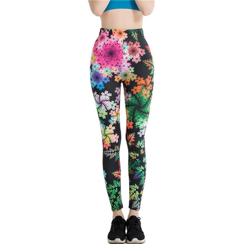 WEST BIKING Summer Women Leggings 3D Printed Flower Eye Legins Gradient Leggins Pencil Pants Legging Tights Women Yoga Pants