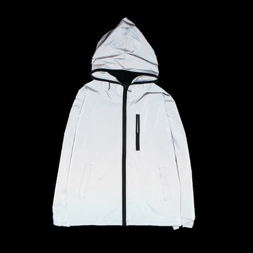New 3m full reflective jacket men / women harajuku windbreaker jackets hooded hip-hop streetwear night shiny coats 3m jacket