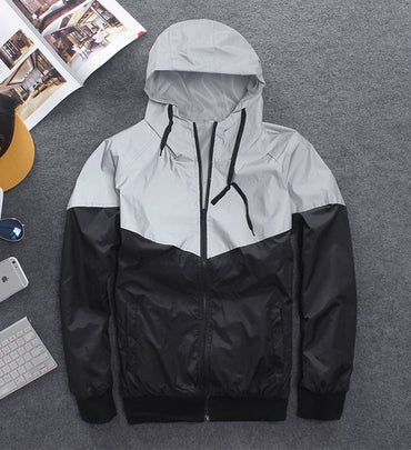 New 3m full reflective jacket men / women harajuku windbreaker jackets hooded hip-hop streetwear night shiny coats 3m jacket