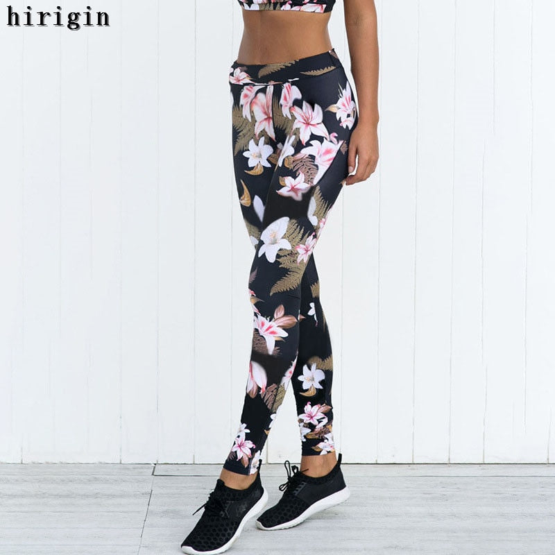 Womens Yoga Pants Fitness Leggings Sports Pants Workout Elastic Printing Pants Running Sweatpants Gym Sportswear