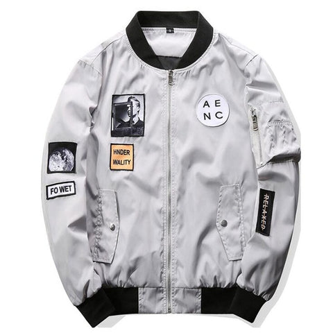 IGGY New High Quality Men Bomber Jacket Hip Hop Patch Designs Slim Fit Pilot Bomber Jacket Coat Men Jackets Plus Size XXXXL