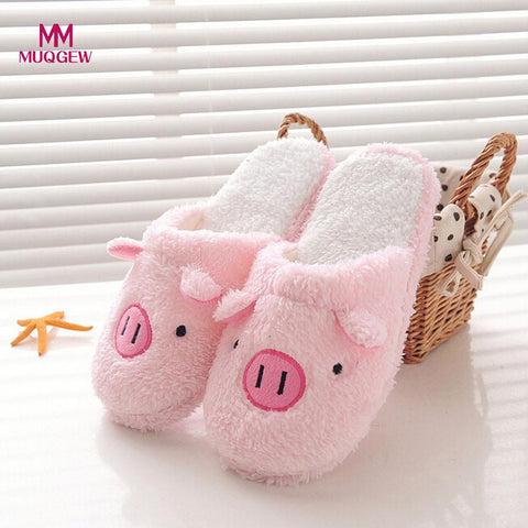2018 New Lovely Women Flip Flop Cute Pig Shape Home Floor Soft Stripe Slippers Female Shoes Girls Winter Spring Warm Shoes