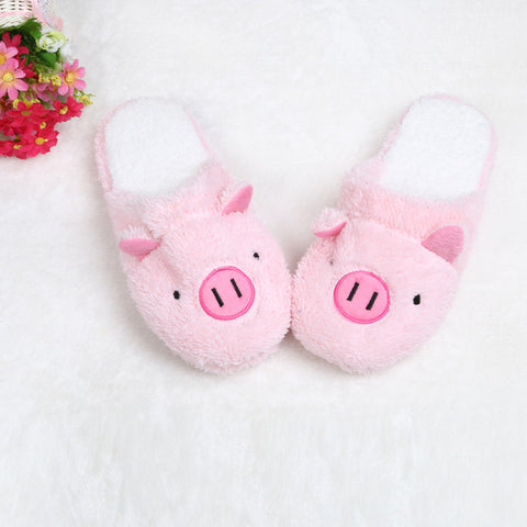 2018 New Lovely Women Flip Flop Cute Pig Shape Home Floor Soft Stripe Slippers Female Shoes Girls Winter Spring Warm Shoes