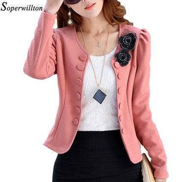 Blazer Mujer Feminino Suit Jacket Female 2018 Spring Long Sleeve Ladies Blazers Office Tops Double Breasted Short Coat  BL01