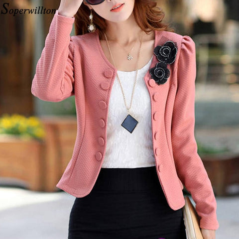 Blazer Mujer Feminino Suit Jacket Female 2018 Spring Long Sleeve Ladies Blazers Office Tops Double Breasted Short Coat  BL01