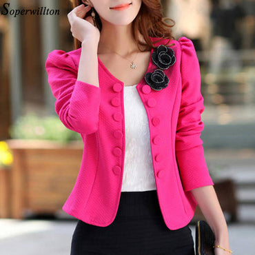 Blazer Mujer Feminino Suit Jacket Female 2018 Spring Long Sleeve Ladies Blazers Office Tops Double Breasted Short Coat  BL01