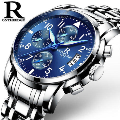 Hot!! Top Luxury Brand Men Watches Chronograph Men Sports Watches Waterproof Full Solid Steel Men Quartz Watch Relogio Masculino