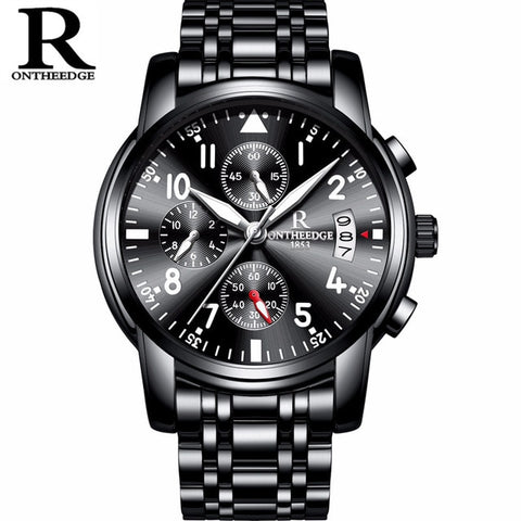 Hot!! Top Luxury Brand Men Watches Chronograph Men Sports Watches Waterproof Full Solid Steel Men Quartz Watch Relogio Masculino