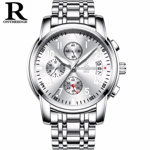 Hot!! Top Luxury Brand Men Watches Chronograph Men Sports Watches Waterproof Full Solid Steel Men Quartz Watch Relogio Masculino
