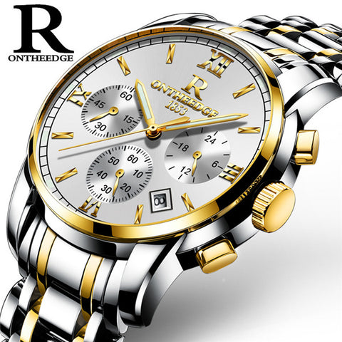Hot!! Top Luxury Brand Men Watches Chronograph Men Sports Watches Waterproof Full Solid Steel Men Quartz Watch Relogio Masculino