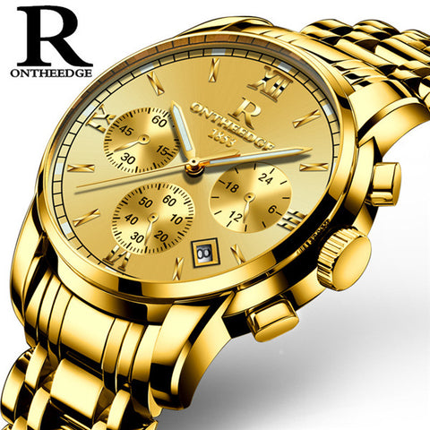 Hot!! Top Luxury Brand Men Watches Chronograph Men Sports Watches Waterproof Full Solid Steel Men Quartz Watch Relogio Masculino