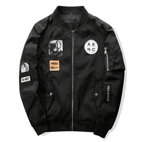 Unisplendor Fashion Men Pilot Jacket Bomber Jacket Boy Hip Hop Patch Designs Slim Fit Male Coat Man Jackets Plus Size 4XL YY152