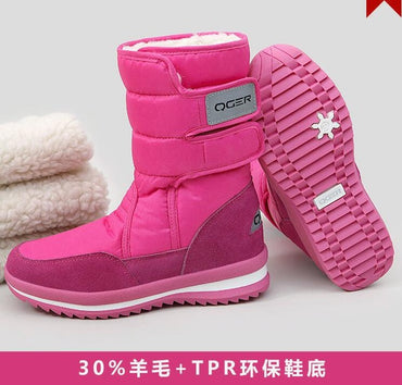 Female Snow Boots Winter Boots women flat waterproof 2018 Shoes Botas Mujer Botas femininas de inverno Black White plus size