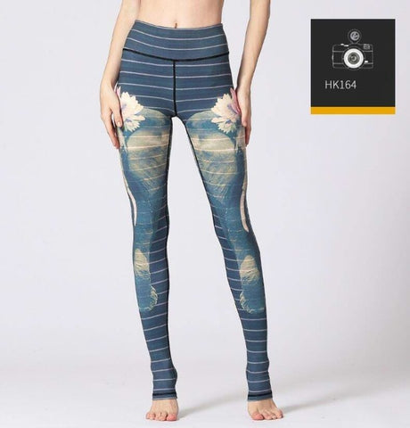 2018 Printed Yoga Pants Women High Waist Yoga Leggings for Fitness Sports Tight Pants Seamless Running Leggings Sport Trousers