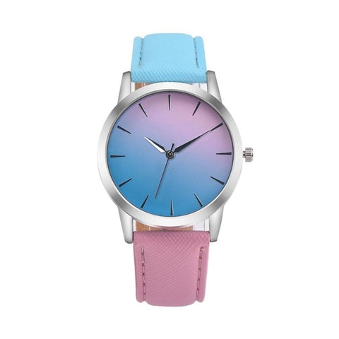 Retro Rainbow Design Leather Band Analog Alloy Quartz Wrist Watch Relogio Feminino Women Watches Reloj Mujer Bayan Kol Saati