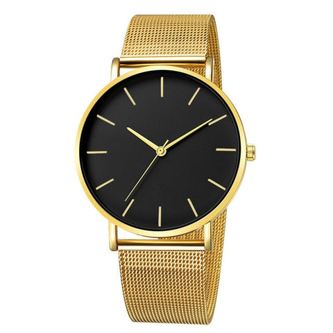 Montre Femme Modern Fashion Black Quartz Watch Women Mesh Stainless Steel Bracelet High Quality Casual Wrist Watch for Woman