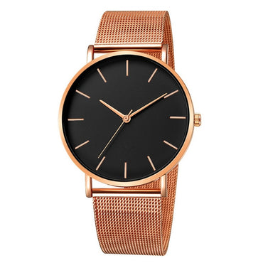 Montre Femme Modern Fashion Black Quartz Watch Women Mesh Stainless Steel Bracelet High Quality Casual Wrist Watch for Woman