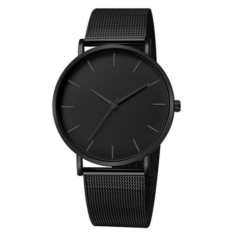 Montre Femme Modern Fashion Black Quartz Watch Women Mesh Stainless Steel Bracelet High Quality Casual Wrist Watch for Woman