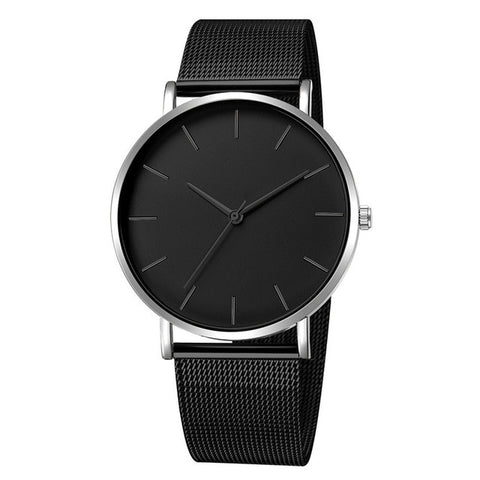 Montre Femme Modern Fashion Black Quartz Watch Women Mesh Stainless Steel Bracelet High Quality Casual Wrist Watch for Woman