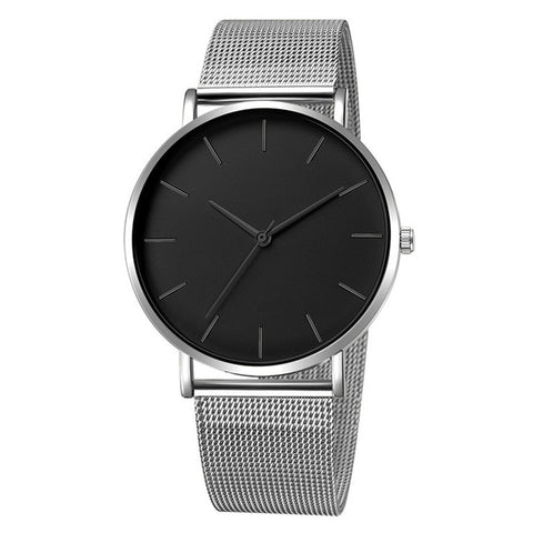 Montre Femme Modern Fashion Black Quartz Watch Women Mesh Stainless Steel Bracelet High Quality Casual Wrist Watch for Woman