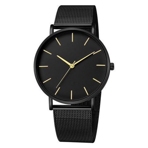 Montre Femme Modern Fashion Black Quartz Watch Women Mesh Stainless Steel Bracelet High Quality Casual Wrist Watch for Woman