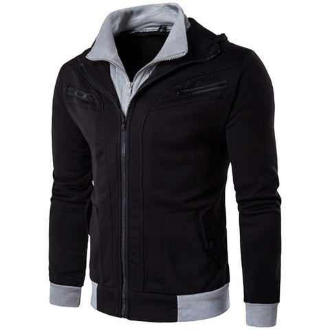 Jacket Men Fashion  Solid Long Sleeve  Outerwear & Coats Autumn Warm  Zipper  Men's jackets chaqueta hombre   18NOV5