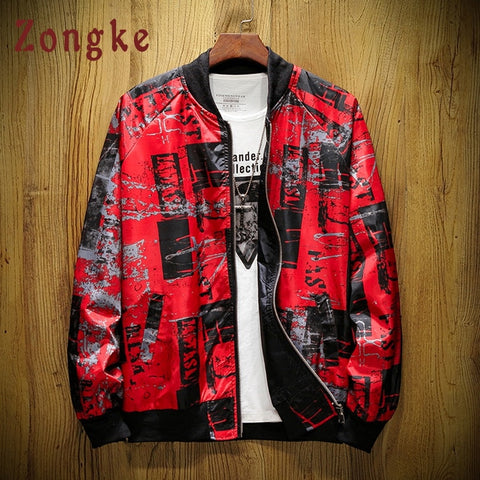 Zongke Street Style Bomber Jacket Men Fashions Hip Hop Streetwear Baseball Jacket Men Coat Men Jacket Coat 5XL 2019 Autumn New