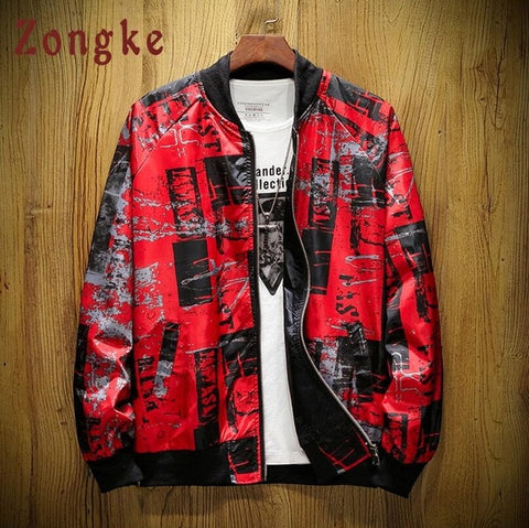 Zongke Street Style Bomber Jacket Men Fashions Hip Hop Streetwear Baseball Jacket Men Coat Men Jacket Coat 5XL 2019 Autumn New