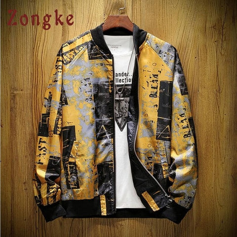 Zongke Street Style Bomber Jacket Men Fashions Hip Hop Streetwear Baseball Jacket Men Coat Men Jacket Coat 5XL 2019 Autumn New