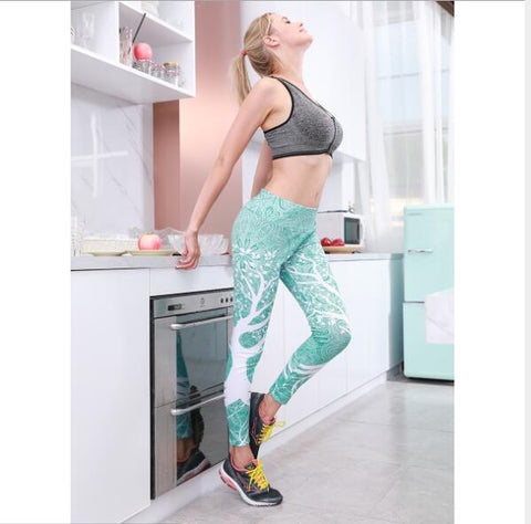 2019 Mandala Leggings Yoga Pants Fitness Sexy Push Up Tight Wear Gym Training Sport Running Leggings Elastic Slim Women's Pants