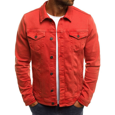 drop shipping 2018 Men's Denim Jacket  Fashion Jeans Jackets Slim Fit Casual Streetwear Vintage Men Jean outwear LBZ22