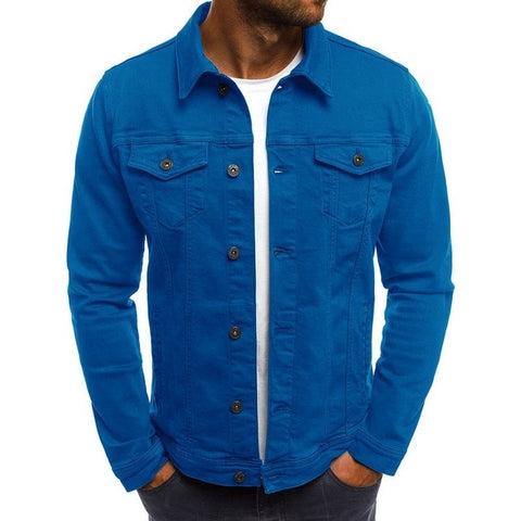 drop shipping 2018 Men's Denim Jacket  Fashion Jeans Jackets Slim Fit Casual Streetwear Vintage Men Jean outwear LBZ22