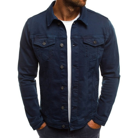 drop shipping 2018 Men's Denim Jacket  Fashion Jeans Jackets Slim Fit Casual Streetwear Vintage Men Jean outwear LBZ22