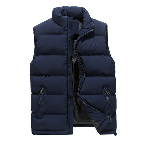 drop shipping men winter waistcoat Warm Sleeveless Winter Jacket Mens Vest Fashion Autumn Casual Coats M-5XL AXP189
