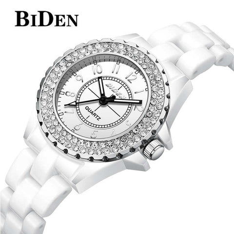 BIDEN Brand Fashion Watch Women Luxury Ceramic And Alloy Bracelet Analog Wristwatch Relogio Feminino Montre Relogio