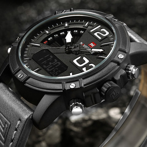 NAVIFORCE 9095 Watch Men Luxury Brand Men Quartz Sports Military Watches Men Digital Casual Electronic Waterproof Quartz-watch