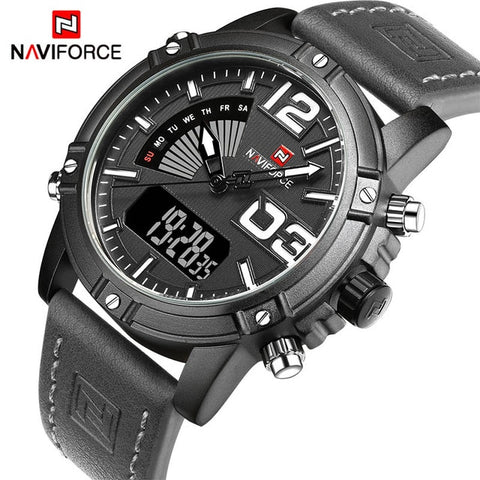 NAVIFORCE 9095 Watch Men Luxury Brand Men Quartz Sports Military Watches Men Digital Casual Electronic Waterproof Quartz-watch