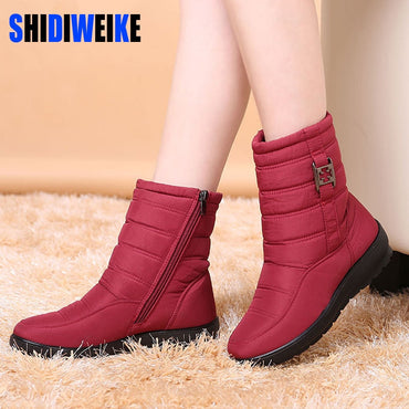 SHIDIWEI Snow Boots 2019 Brand Women Winter Boots Mother Shoes Antiskid Waterproof Flexible Women Fashion Casual Boots Plus Size