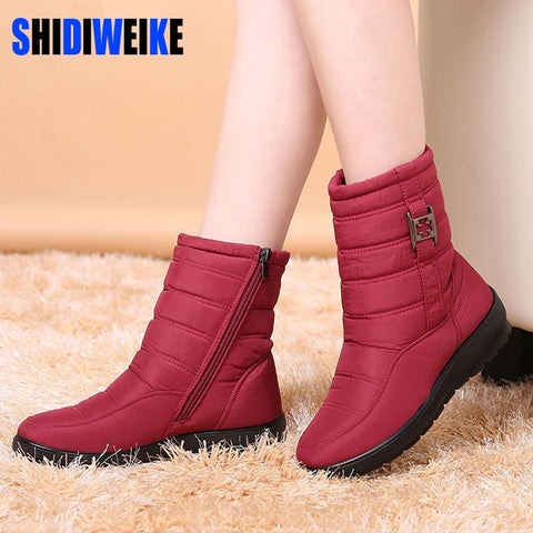 SHIDIWEI Snow Boots 2019 Brand Women Winter Boots Mother Shoes Antiskid Waterproof Flexible Women Fashion Casual Boots Plus Size