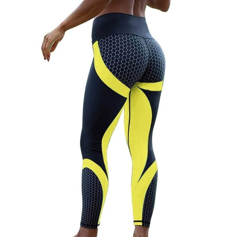 2019 Hot Honeycomb Printed Yoga Pants Women Push Up Sport Leggings Professional Running Leggins Sport Fitness Tights Trousers