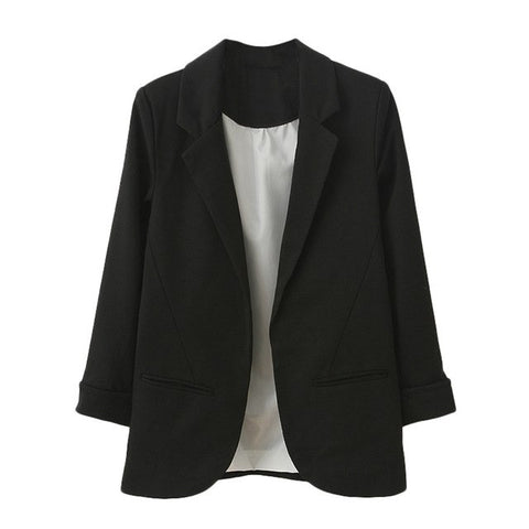 Fashion Women 2018 Winter Clothes Women OL Style Nine Quarter Cuffed  Sleeve  Blazer Elegant Slim Suit Coat