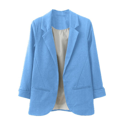 Fashion Women 2018 Winter Clothes Women OL Style Nine Quarter Cuffed  Sleeve  Blazer Elegant Slim Suit Coat