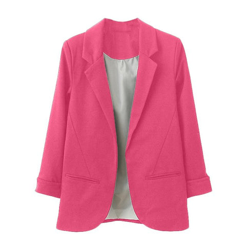 Fashion Women 2018 Winter Clothes Women OL Style Nine Quarter Cuffed  Sleeve  Blazer Elegant Slim Suit Coat