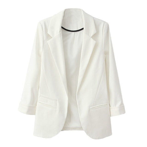 Fashion Women 2018 Winter Clothes Women OL Style Nine Quarter Cuffed  Sleeve  Blazer Elegant Slim Suit Coat