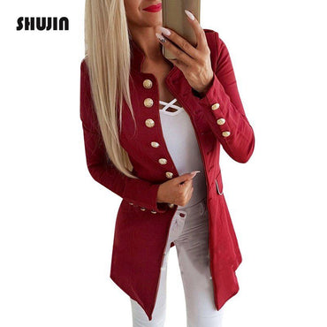 SHUJIN 2018 Autumn Elegant Women Blazers Slim Single Breasted Office Lady Blazer Coat Female Suit Profession Formal Clothes
